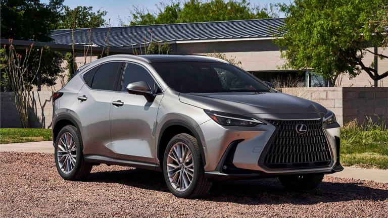 2024 Lexus NX 350h parked in front of a house.